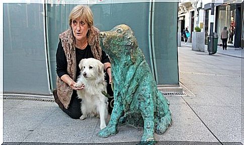 Monument to the abandoned dog in Galicia